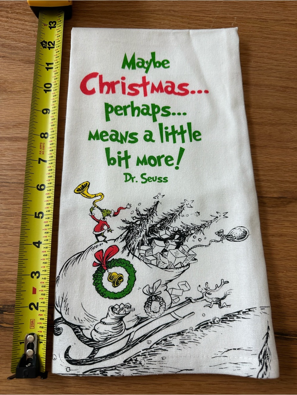 Dr. Seuss The Grinch White Holiday Tea Towel